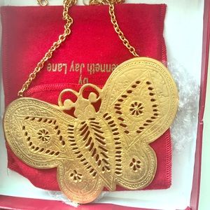 Kenneth Jay Lane Butterfly necklace.